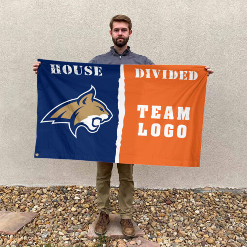 Bobcats vs Custom Team House Divided Flag, NCAA College Flag