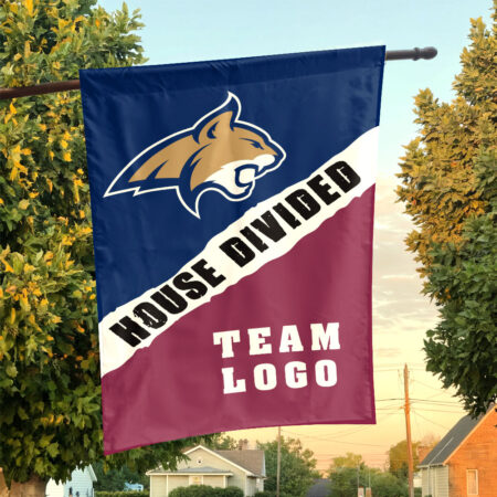 Bobcats vs Custom Team House Divided Flag, NCAA Rivalry Flag