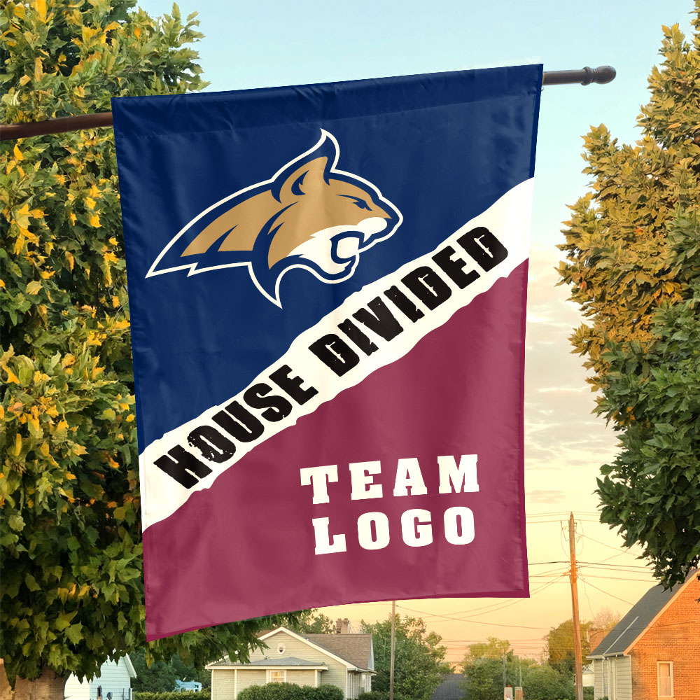 Bobcats vs Custom Team House Divided Flag, NCAA Rivalry Flag Bobcats vs Custom Team House Divided Flag, NCAA Rivalry Flag