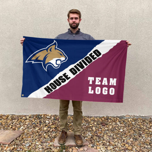 Bobcats vs Custom Team House Divided Flag, NCAA Rivalry Flag Bobcats vs Custom Team House Divided Flag, NCAA Rivalry Flag