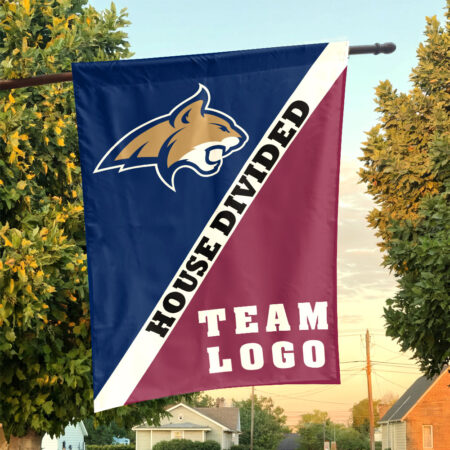 Bobcats vs Custom Team House Divided Flag, NCAA Split Flag