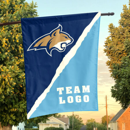 Bobcats vs Custom Team House Divided Flag, NCAA Two Team Flag