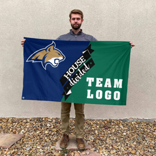 Bobcats vs Custom Team House Divided Flag, Personalized Split Flag