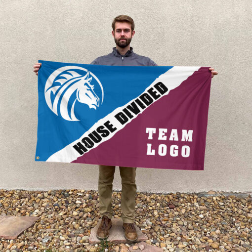 Broncos vs Custom Team House Divided Flag, Custom Rivalry Flag