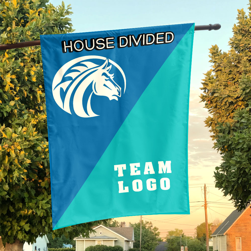 Broncos vs Custom Team House Divided Flag, Custom Team Flag Broncos vs Custom Team House Divided Flag, Custom Team Flag