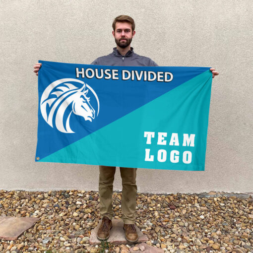 Broncos vs Custom Team House Divided Flag, Custom Team Flag Broncos vs Custom Team House Divided Flag, Custom Team Flag
