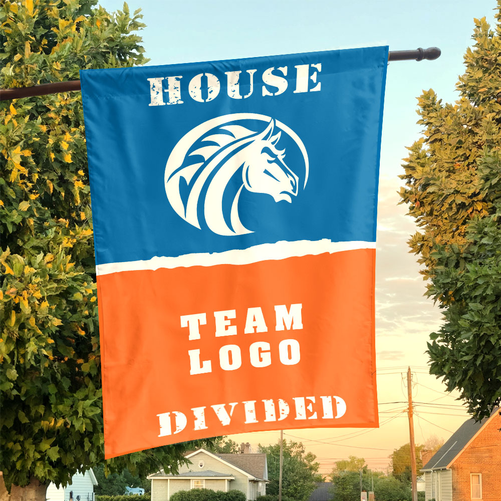 Broncos vs Custom Team House Divided Flag, NCAA College Flag Broncos vs Custom Team House Divided Flag, NCAA College Flag