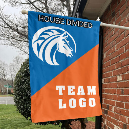 Broncos vs Custom Team House Divided Flag, NCAA Custom Flag Broncos vs Custom Team House Divided Flag, NCAA Custom Flag