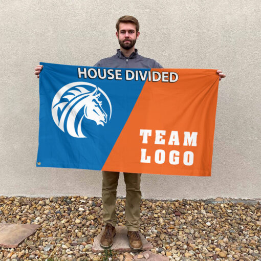 Broncos vs Custom Team House Divided Flag, NCAA Custom Flag Broncos vs Custom Team House Divided Flag, NCAA Custom Flag