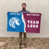 Broncos vs Custom Team House Divided Flag, NCAA House Flag