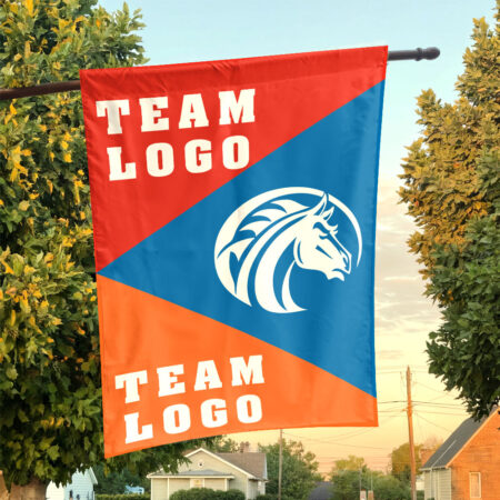 Broncos vs Custom Team House Divided Flag, NCAA Spirit Flag