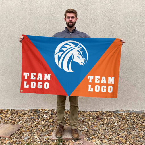 Broncos vs Custom Team House Divided Flag, NCAA Spirit Flag