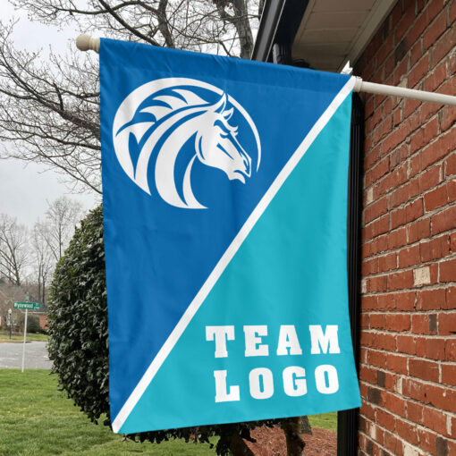 Broncos vs Custom Team House Divided Flag, NCAA Split Flag