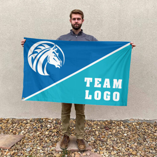 Broncos vs Custom Team House Divided Flag, NCAA Split Flag