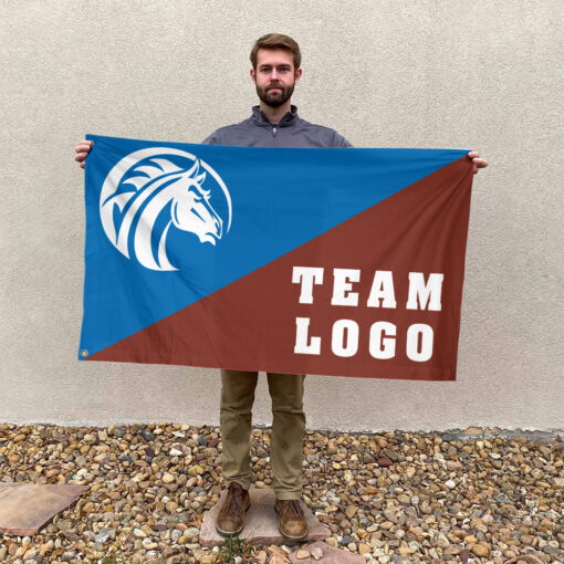 Broncos vs Custom Team House Divided Flag, Personalized College Flag