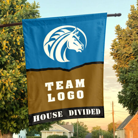 Broncos vs Custom Team House Divided Flag, Personalized House Flag