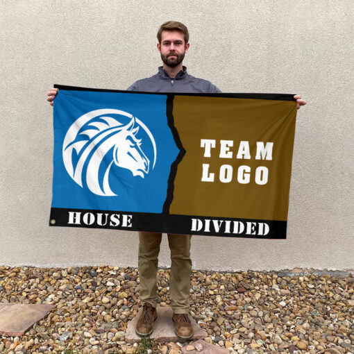 Broncos vs Custom Team House Divided Flag, Personalized House Flag Broncos vs Custom Team House Divided Flag, Personalized House Flag