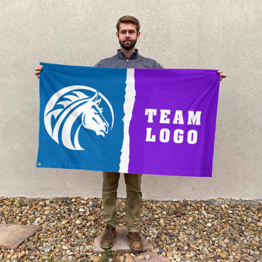 Broncos vs Custom Team House Divided Flag, Personalized NCAA Flag