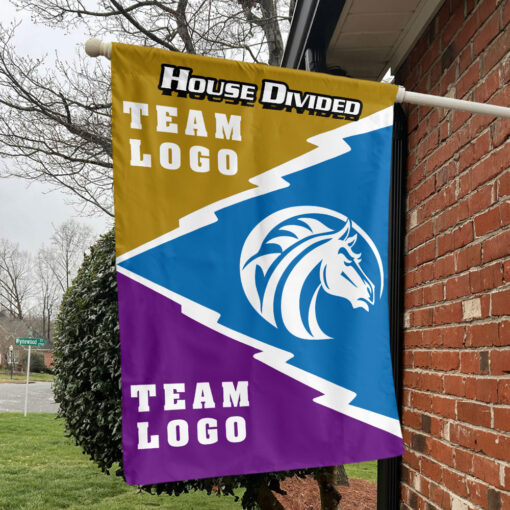 Broncos vs Custom Team House Divided Flag, Personalized Spirit Flag