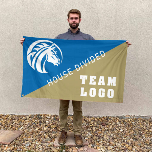 Broncos vs Custom Team House Divided Flag, Personalized Split Flag