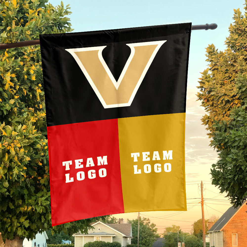 Commodores vs Custom Team House Divided Flag, Custom NCAA Flag Commodores vs Custom Team House Divided Flag, Custom NCAA Flag