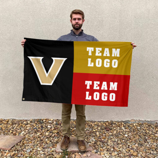 Commodores vs Custom Team House Divided Flag, Custom NCAA Flag Commodores vs Custom Team House Divided Flag, Custom NCAA Flag