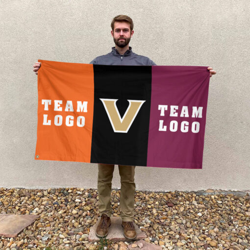 Commodores vs Custom Team House Divided Flag, NCAA College Flag