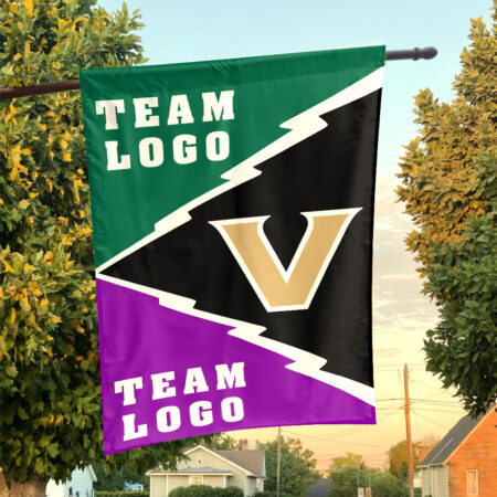 Commodores vs Custom Team House Divided Flag, NCAA Rivalry Flag