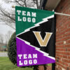 Commodores vs Custom Team House Divided Flag, NCAA Rivalry Flag