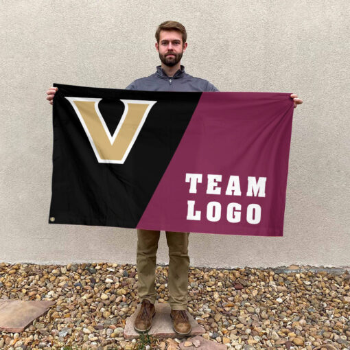 Commodores vs Custom Team House Divided Flag, NCAA Team Flag Commodores vs Custom Team House Divided Flag, NCAA Team Flag