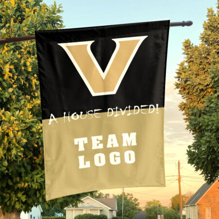 Commodores vs Custom Team House Divided Flag, Personalized College Flag