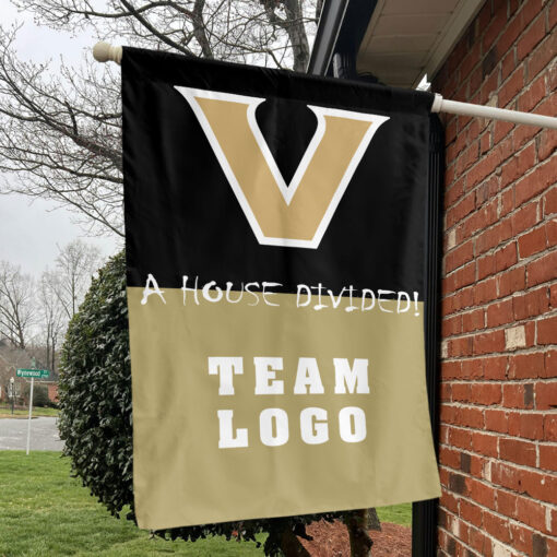 Commodores vs Custom Team House Divided Flag, Personalized College Flag