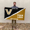 Commodores vs Custom Team House Divided Flag, Personalized House Flag