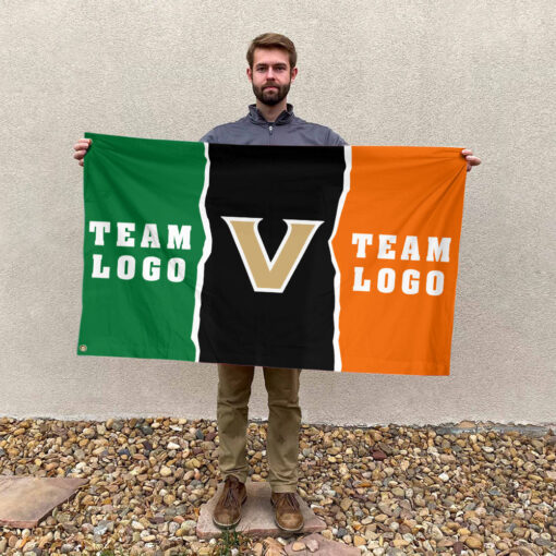 Commodores vs Custom Team House Divided Flag, Personalized NCAA Flag