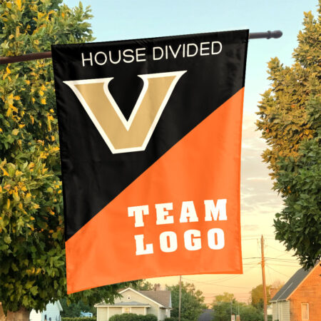Commodores vs Custom Team House Divided Flag, Personalized Split Flag