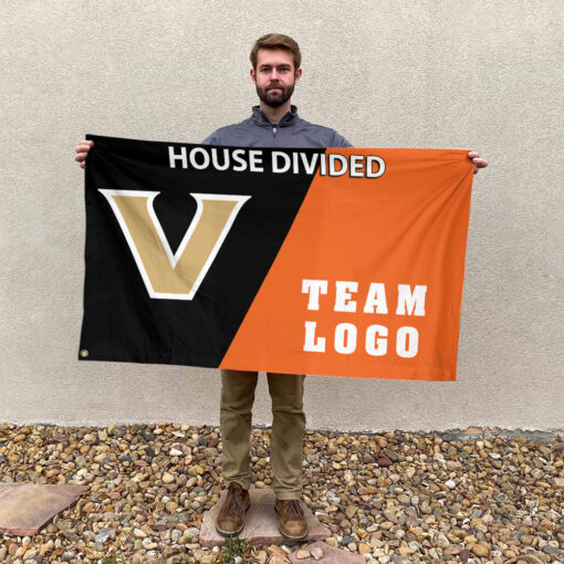 Commodores vs Custom Team House Divided Flag, Personalized Split Flag