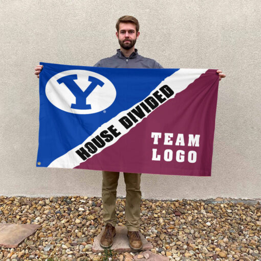 Cougars vs Custom Team House Divided Flag, Custom Rivalry Flag Cougars vs Custom Team House Divided Flag, Custom Rivalry Flag