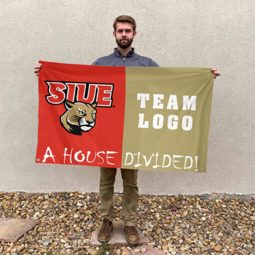 Cougars vs Custom Team House Divided Flag, Custom Rivalry Flag
