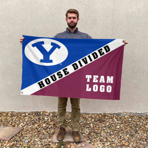 Cougars vs Custom Team House Divided Flag, Custom Split Flag Cougars vs Custom Team House Divided Flag, Custom Split Flag