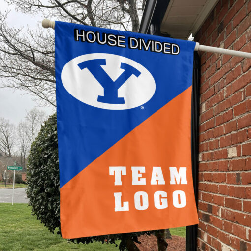 Cougars vs Custom Team House Divided Flag, NCAA Custom Flag Cougars vs Custom Team House Divided Flag, NCAA Custom Flag