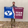 Cougars vs Custom Team House Divided Flag, NCAA House Flag