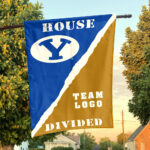 Cougars vs Custom Team House Divided Flag, NCAA Rivalry Flag