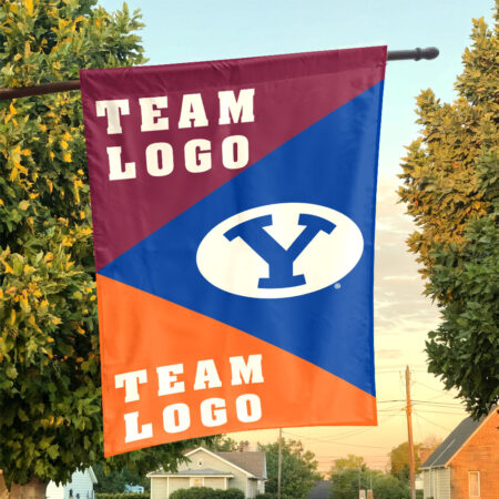 Cougars vs Custom Team House Divided Flag, NCAA Spirit Flag