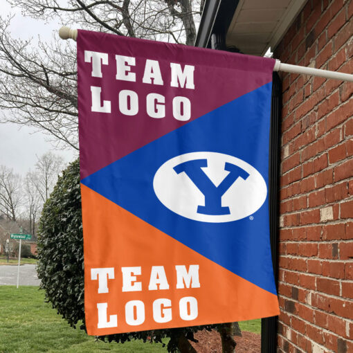 Cougars vs Custom Team House Divided Flag, NCAA Spirit Flag