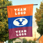 Cougars vs Custom Team House Divided Flag, NCAA Two Team Flag
