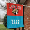 Cougars vs Custom Team House Divided Flag, NCAA Two Team Flag
