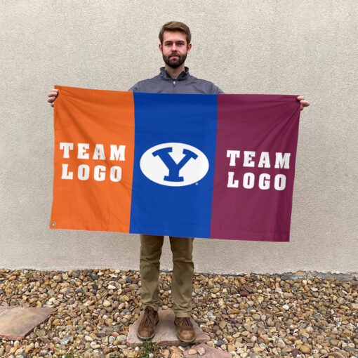 Cougars vs Custom Team House Divided Flag, NCAA Two Team Flag Cougars vs Custom Team House Divided Flag, NCAA Two Team Flag