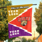 Cougars vs Custom Team House Divided Flag, Personalized NCAA Flag