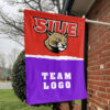 Cougars vs Custom Team House Divided Flag, Personalized Spirit Flag