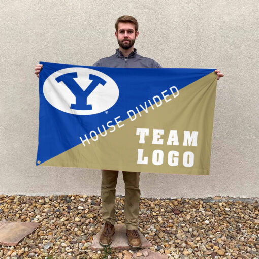 Cougars vs Custom Team House Divided Flag, Personalized Split Flag Cougars vs Custom Team House Divided Flag, Personalized Split Flag